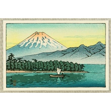 川瀬巴水: Mt. Fuji seen from Osaki Promontory - Artelino