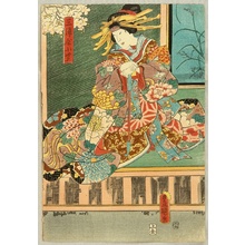 Utagawa Kunisada, 歌川国貞 (Utagawa Kunisada)创作的日本版画《Beauty Komurasaki》