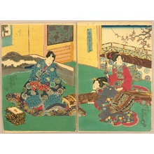 Utagawa Kunisada: Prince Genji - Koto Player - Artelino