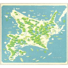 Omoto Yasushi: Hokkaido Map - Artelino