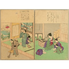 Unknown: Life in Meiji Era - Getting up early in the Morning. Abacus - Artelino