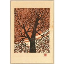 Japanischer Druck "Tree in the Autumn Wind" von Unknown, 無款 (null)