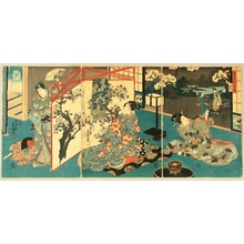 Utagawa Hiroshige: Genji - Looking at Flowers - Artelino