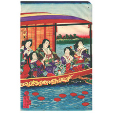 Toyohara Chikanobu: Meiji Empress on a Boat - Artelino