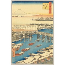 歌川広重: 100 Famous Views of Edo - Nihonbashi, Clearing after Snow - Artelino