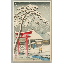 無款: Red Torii in a Snowy Day - Artelino