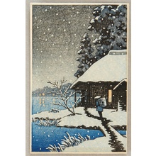 無款: Villager in a Snowy Evening - Artelino