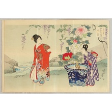 Toyohara Chikanobu: Twelve Months - Peony and Wisteria - Artelino