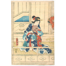 Estampe japonaise "Akashiburo (6 oban panels)" par Utagawa Kunisada, 歌川国貞 (Utagawa Kunisada)