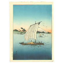 Yoshimoto Gesso: Sail Boats in the River - Artelino
