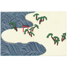 Kamisaka Sekka: Torii and Sea Wave - Momoyo Gusa - Artelino