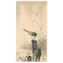 Imao Keinen: Bird on a Tree Stump - Artelino