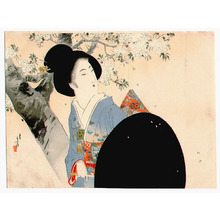 Mizuno Toshikata: Cherry Blossoms (Kuchi-e) - Artelino