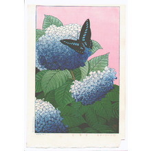 Inuzuka Taisui: Hydrangea and Butterfly (Muller Collection) - Artelino