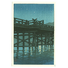 Kawase Hasui: Bridge at Night (small print) - Artelino