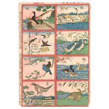 Utagawa Fusatane: Cards of Birds - Artelino