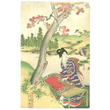 Toyohara Chikanobu: Red Maple Viewing - Artelino