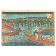 Utagawa Hiroshige: Ryogoku Bridge - Edo Meisho - Artelino