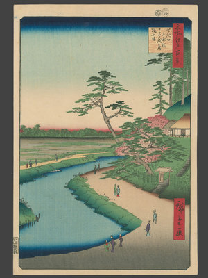 歌川広重: Basho's Retreat On Camellia Hill on the Bank of the Aquaduct at Sekiguchi - The Art of Japan