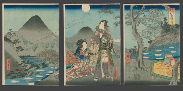 二歌川広重: Moon viewing at Shinshu - The Art of Japan