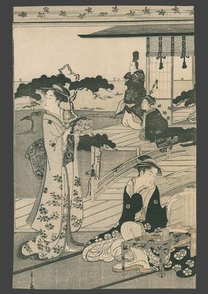 Eishi: Bijin in the Palace Garden of the Suma Daimyo - The Art of Japan