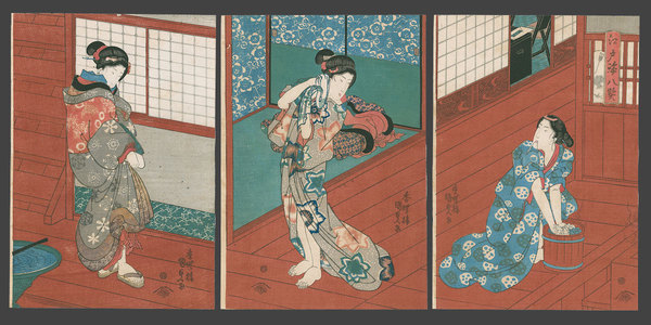 歌川国貞: Bijin at the Baths - The Art of Japan