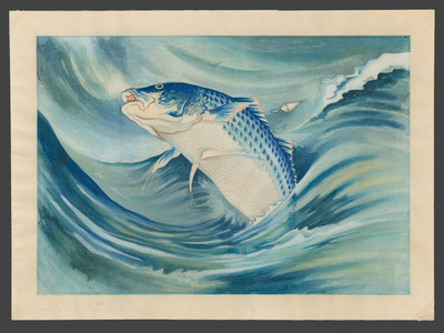 Japanese Print "Striped Bass" by Chiura Obata