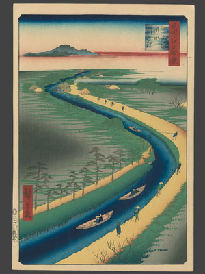 歌川広重: Hauling Boats on the Canal Along Yotsugi Road - The Art of Japan