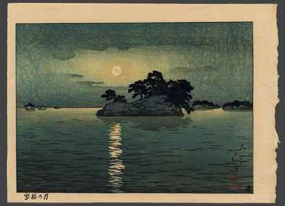 川瀬巴水: Matsushima Island in moonlight - The Art of Japan