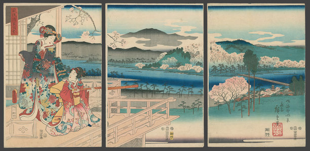 Utagawa Hiroshige: Eawase (The painting contest) - The Art of Japan