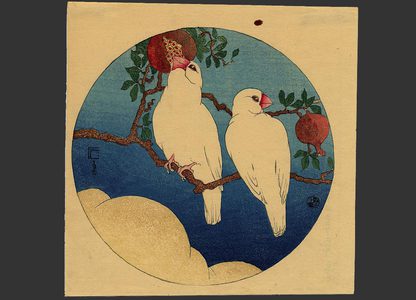 Fritz Capelari: White Birds on a Pomegranate Tree (Day) - The Art of Japan