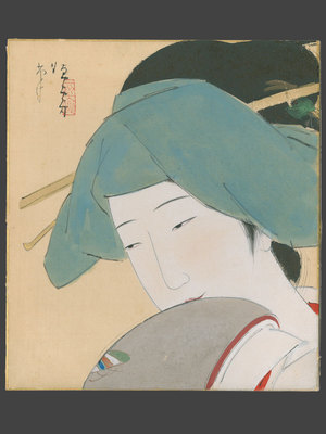 Kitano Tsunetomi: Okubi-e Painting of a Bijin - The Art of Japan