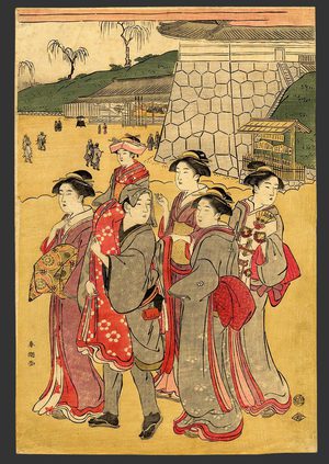 勝川春潮: Strolling courtesans - The Art of Japan