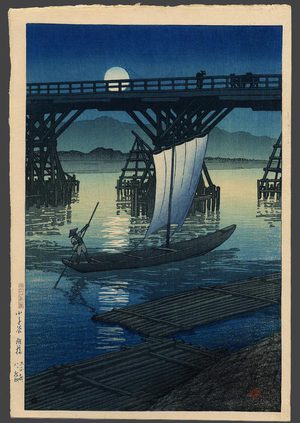 川瀬巴水: Asahi Bridge in Kosentani - The Art of Japan