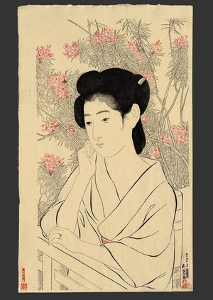 Hashiguchi Goyo: Woman at a hot spring hotel - The Art of Japan