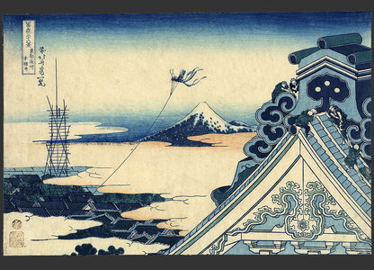 葛飾北斎: Fuji from Asakusa Honganji Temple - The Art of Japan