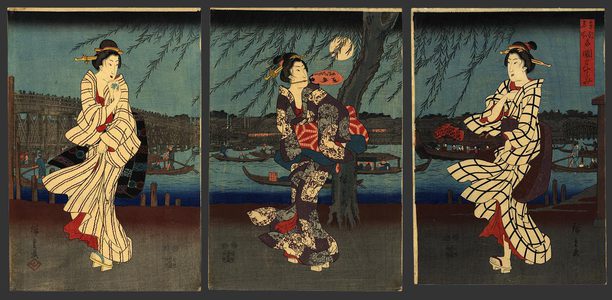 歌川広重: Ryogoku yu-suzumi - The Art of Japan