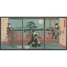 Utagawa Hiroshige: A Banquet Under the Moon on the Sumidagawa - The Art of Japan