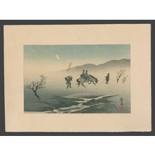 Japanese Print "Travelers at Night" by Unknown, 無款 (undefined)