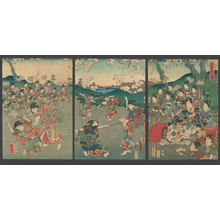 Utagawa Kunisada, 歌川国貞 (Kunisada)による浮世絵「Genji Watching Cut Flowers」