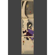豊原国周: Ichikawa Udanji as Sogo no Tsuma no rei (Ghost of Sogo's wife) and Ichimura Kogoro as Yamazumi Goheita - The Art of Japan