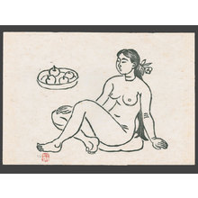 Umehara Ryusaburo: Nude with a Tray of apples 2/4 - The Art of Japan