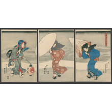 Estampe japonaise "Heavy Snow at Years End" par Utagawa Kunisada, 歌川国貞 (Kunisada)