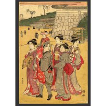 Japanese Print "Strolling courtesans" by Katsukawa Shuncho, 勝川春潮 (Shuncho)