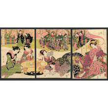 Kikugawa Eizan: Spring entertainments of Green House Bijin - The Art of Japan
