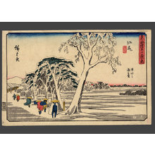 Utagawa Hiroshige: #19 Clear weather after snow at Eijiri with a distant view of Shimizu Harbor - The Art of Japan