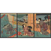 Utagawa Kunisada: Sudden evening rain - The Art of Japan