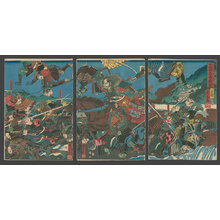 Utagawa Kuniyoshi, 歌川国芳 (Kuniyoshi)による浮世絵「Shibata Katsuie Leading His Successful Sortie From the Castle After Breaking the Water Jars」