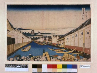 葛飾北斎: Edo Nihonbashi 江戸日本橋 (Nihonbashi [Bridge], Edo) / Fugaku sanju-rokkei 冨嶽三十六景 (Thirty-Six Views of Mt Fuji) - 大英博物館