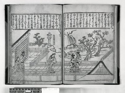 菱川師宣: Yokei tsukuri niwa no zu 余景作り庭の図 - 大英博物館